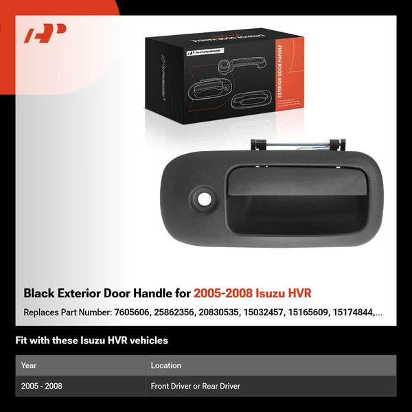 Black Exterior Door Handle for 2005-2008 Isuzu HVR