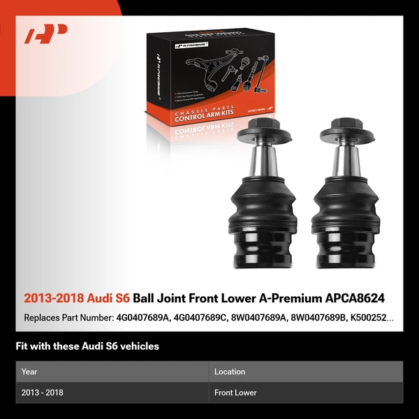 2013-2018 Audi S6 Ball Joint Front Lower A-Premium APCA8624