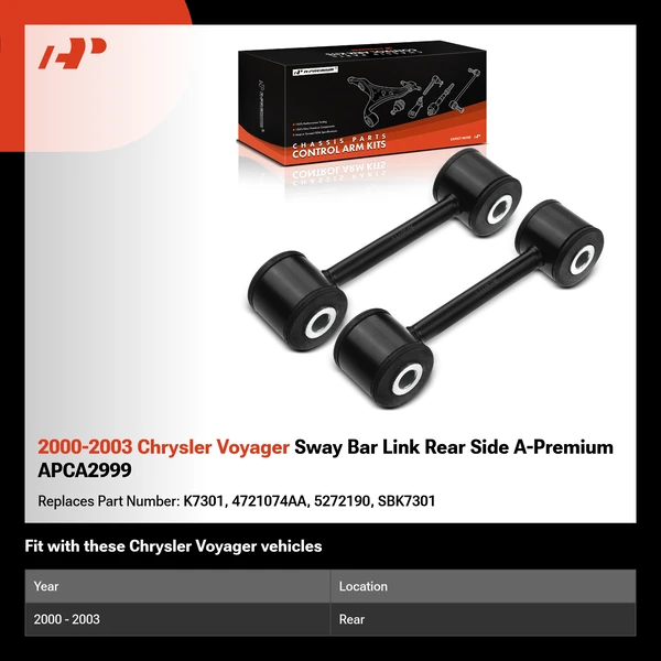 2000-2003 Chrysler Voyager Sway Bar Link Rear Side A-Premium APCA2999