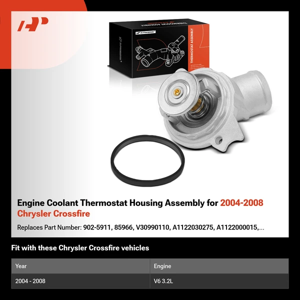 Engine Coolant Thermostat Housing Assembly for 2004-2008 Chrysler Crossfire