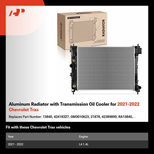 Aluminum Radiator with Transmission Oil Cooler for 2021-2022 Chevrolet Trax