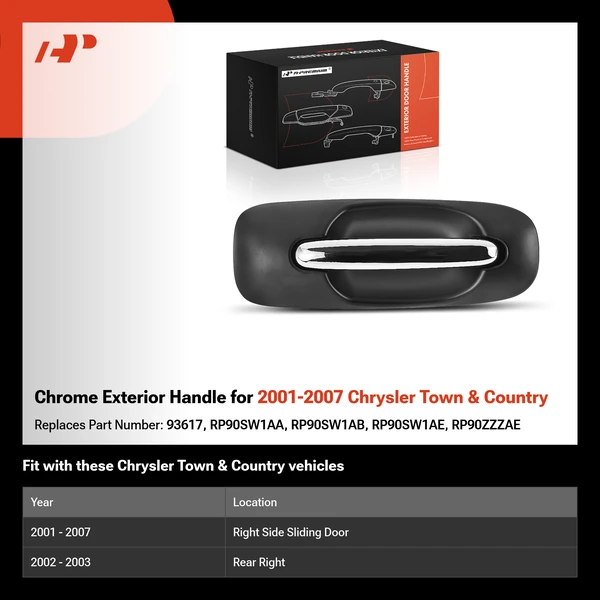Chrome Exterior Handle for 2001-2007 Chrysler Town & Country