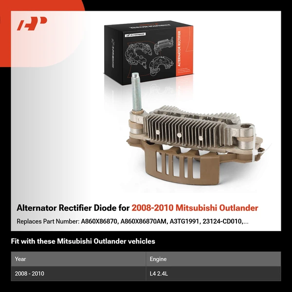 Alternator Rectifier Diode for 2008-2010 Mitsubishi Outlander