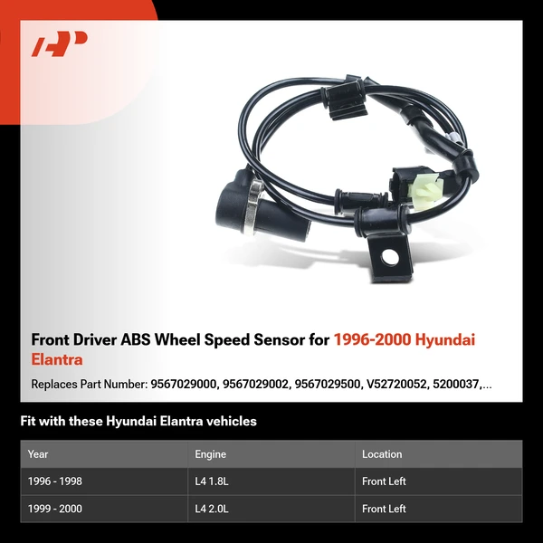 Front Driver ABS Wheel Speed Sensor for 1996-2000 Hyundai Elantra