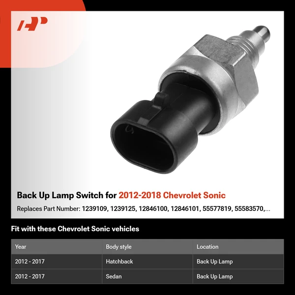 Back Up Lamp Switch for 2012-2018 Chevrolet Sonic