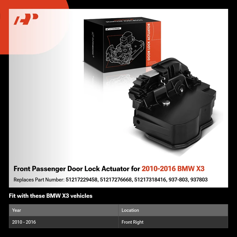 Front Passenger Door Lock Actuator for 2010-2016 BMW X3