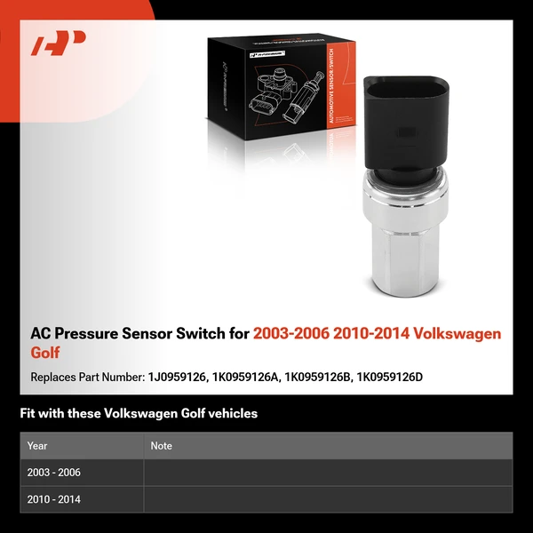 AC Pressure Sensor Switch for 2003-2006 2010-2014 Volkswagen Golf