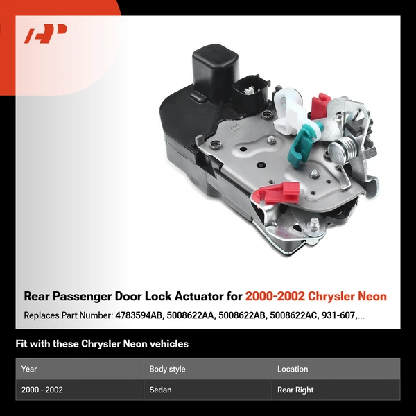 Rear Passenger Door Lock Actuator for 2000-2002 Chrysler Neon