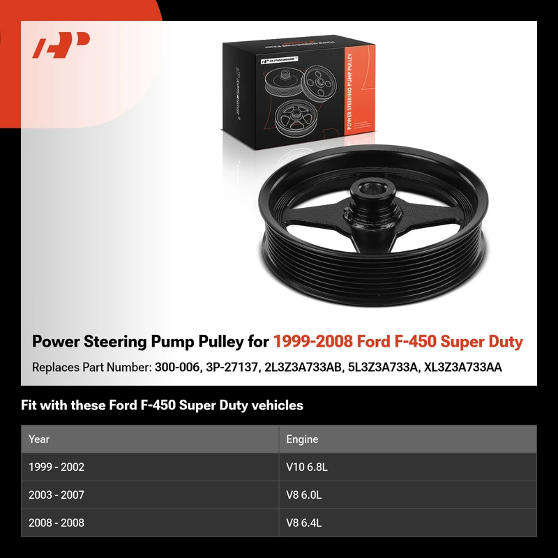 Power Steering Pump Pulley for 1999-2008 Ford F-450 Super Duty