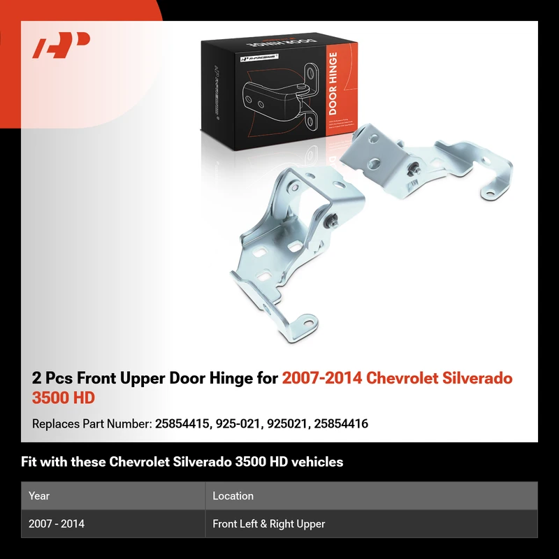 2 Pcs Front Upper Door Hinge for 2007-2014 Chevrolet Silverado 3500 HD