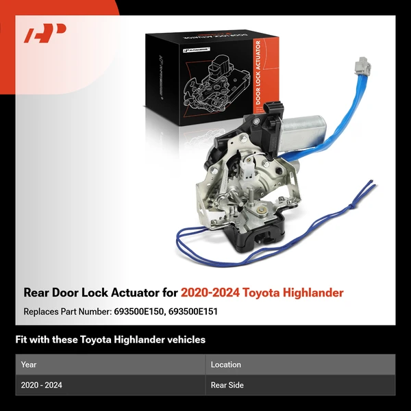 Rear Door Lock Actuator for 2020-2024 Toyota Highlander