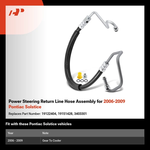 Power Steering Return Line Hose Assembly for 2006-2009 Pontiac Solstice