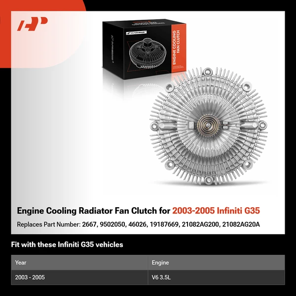 Engine Cooling Radiator Fan Clutch for 2003-2005 Infiniti G35