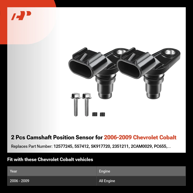 2 Pcs Camshaft Position Sensor for 2006-2009 Chevrolet Cobalt
