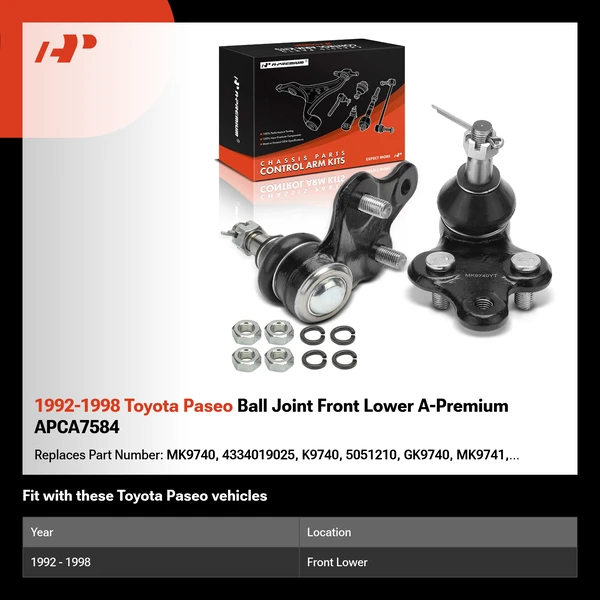 1992-1998 Toyota Paseo Ball Joint Front Lower A-Premium APCA7584