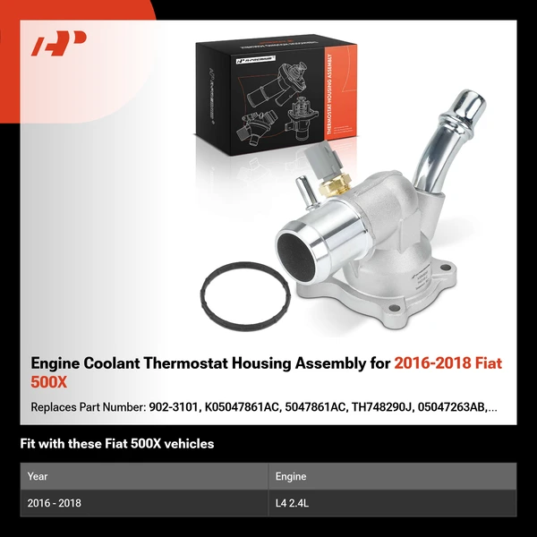 Engine Coolant Thermostat Housing Assembly for 2016-2018 Fiat 500X