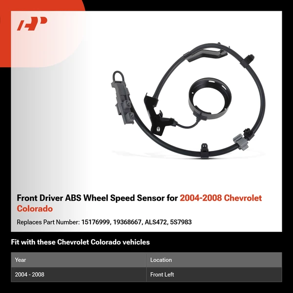 Front Driver ABS Wheel Speed Sensor for 2004-2008 Chevrolet Colorado