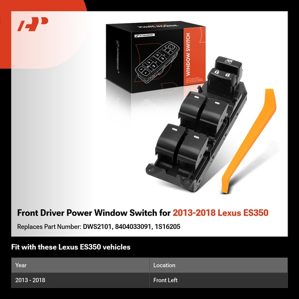 Front Driver Power Window Switch for 2013-2018 Lexus ES350