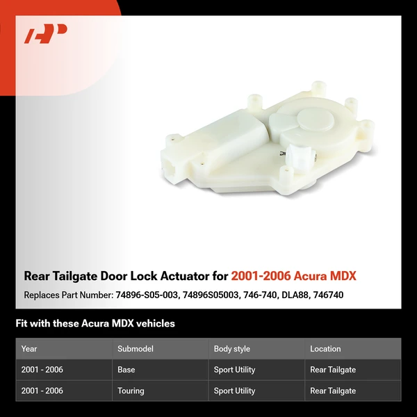 Rear Tailgate Door Lock Actuator for 2001-2006 Acura MDX
