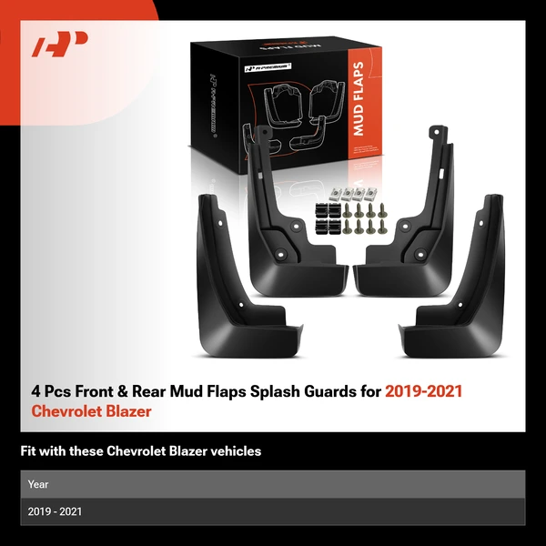 4 Pcs Front & Rear Mud Flaps Splash Guards for 2019-2021 Chevrolet Blazer