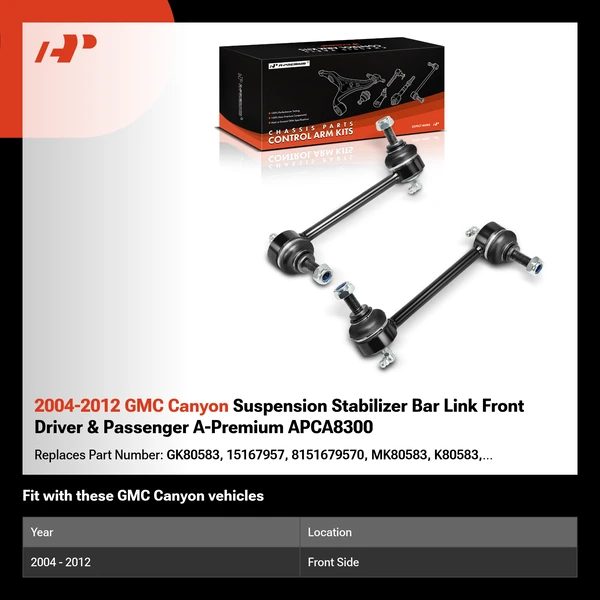 2004-2012 GMC Canyon Suspension Stabilizer Bar Link Front Driver & Passenger A-Premium APCA8300