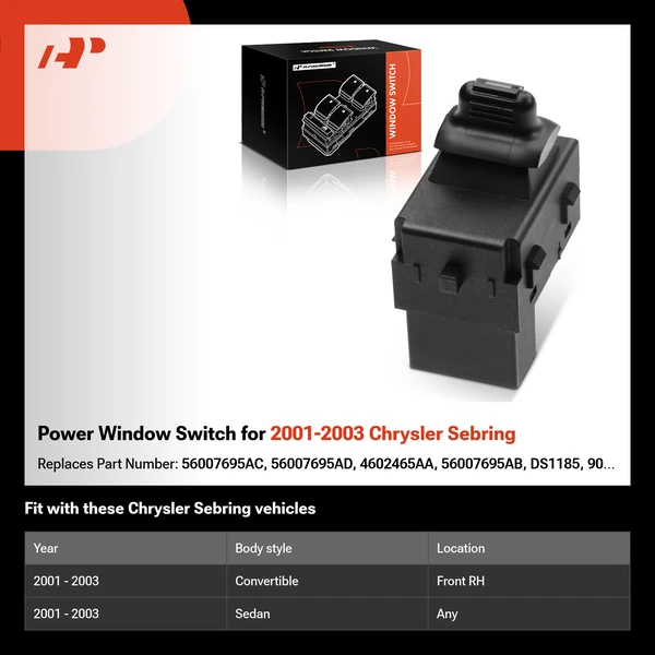 Power Window Switch for 2001-2003 Chrysler Sebring
