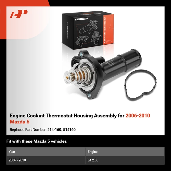 Engine Coolant Thermostat Housing Assembly for 2006-2010 Mazda 5