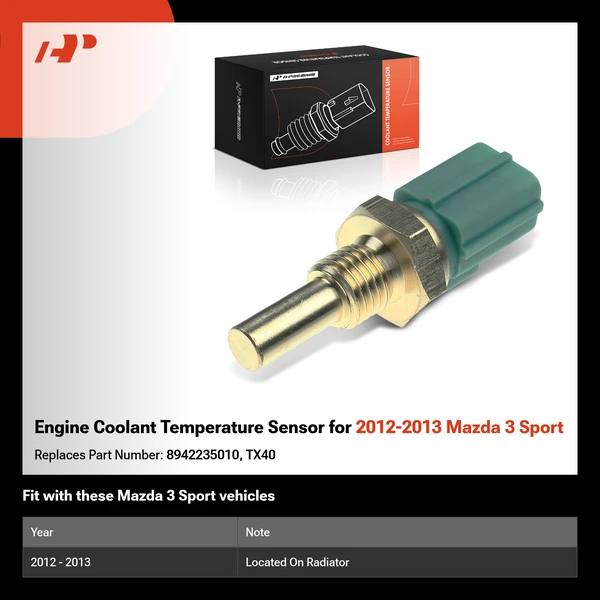 Engine Coolant Temperature Sensor for 2012-2013 Mazda 3 Sport