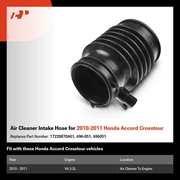 Air Cleaner Intake Hose for 2010-2011 Honda Accord Crosstour