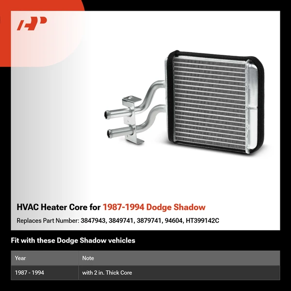HVAC Heater Core for 1987-1994 Dodge Shadow