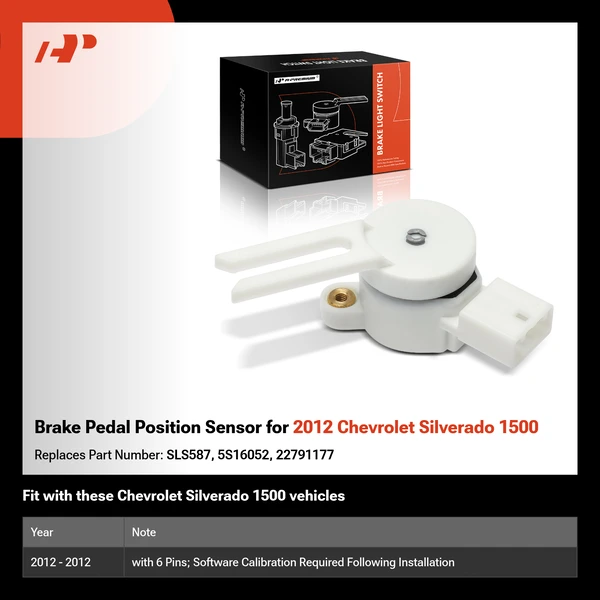 Brake Pedal Position Sensor for 2012 Chevrolet Silverado 1500