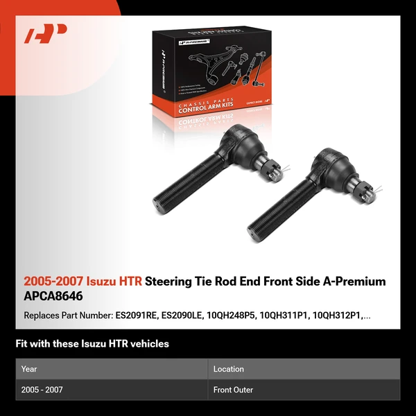 2005-2007 Isuzu HTR Steering Tie Rod End Front Side A-Premium APCA8646