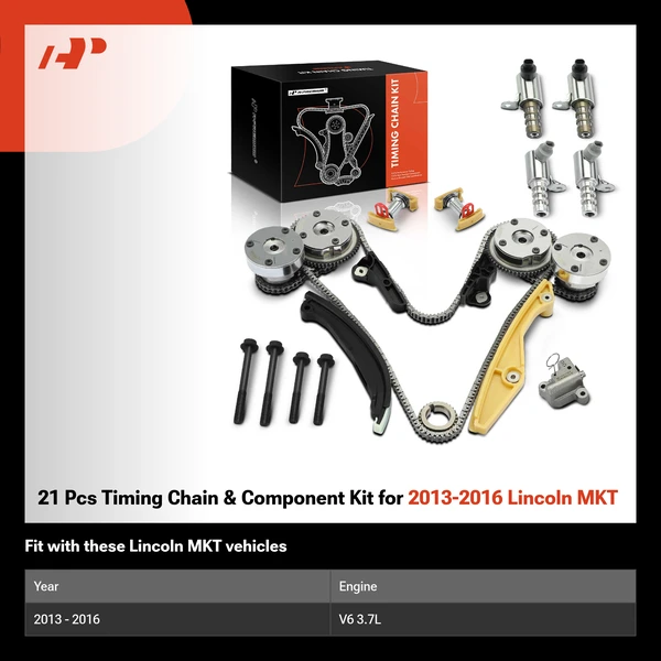 21 Pcs Timing Chain & Component Kit for 2013-2016 Lincoln MKT
