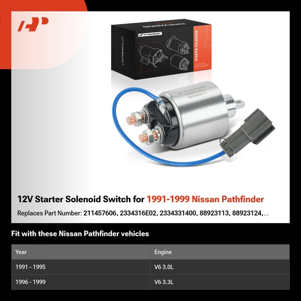 12V Starter Solenoid Switch for 1991-1999 Nissan Pathfinder