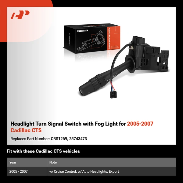 Headlight Turn Signal Switch with Fog Light for 2005-2007 Cadillac CTS