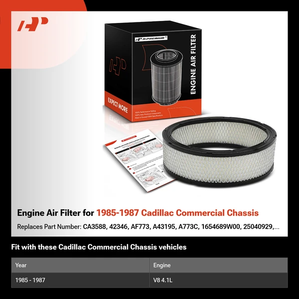 Engine Air Filter for 1985-1987 Cadillac Commercial Chassis