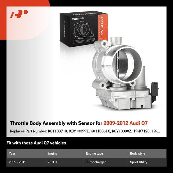 Throttle Body Assembly with Sensor for 2009-2012 Audi Q7