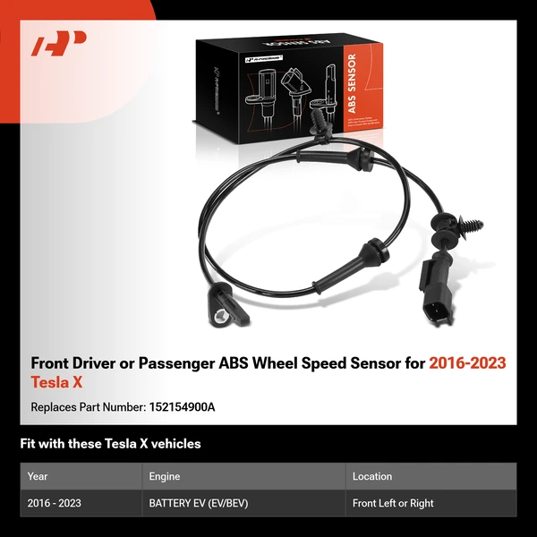 Front Driver or Passenger ABS Wheel Speed Sensor for 2016-2023 Tesla X