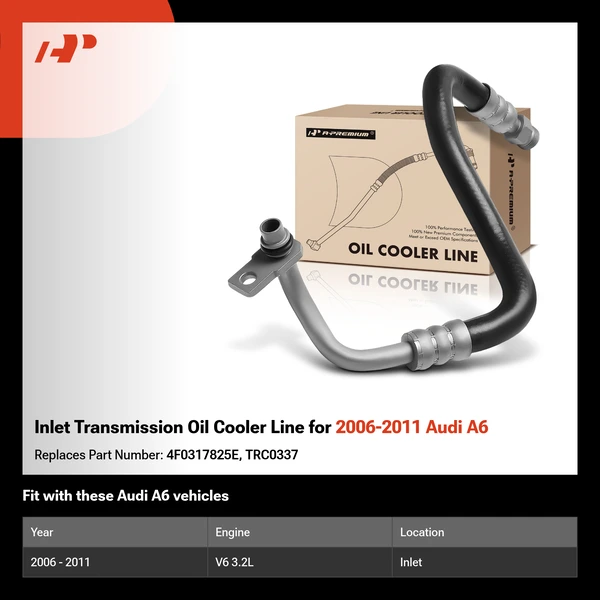 Inlet Transmission Oil Cooler Line for 2006-2011 Audi A6