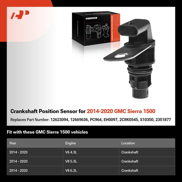 Crankshaft Position Sensor for 2014-2020 GMC Sierra 1500