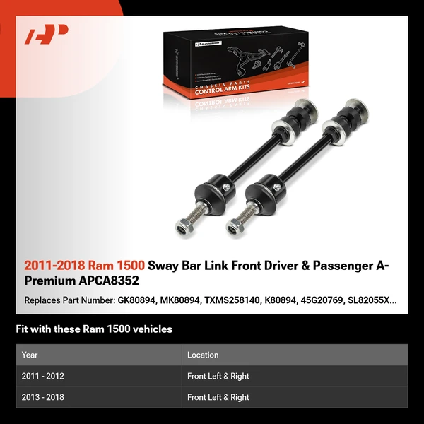 2011-2018 Ram 1500 Sway Bar Link Front Driver & Passenger A-Premium APCA8352