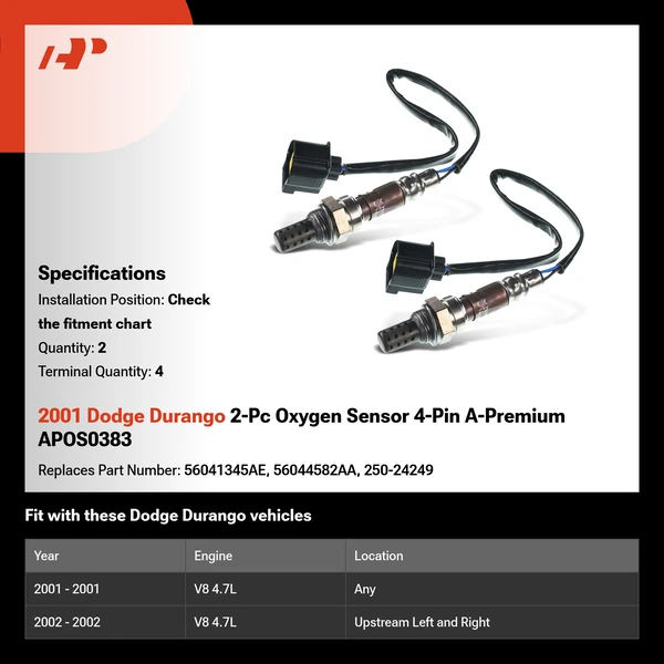 2001 Dodge Durango 2-Pc Oxygen Sensor 4-Pin A-Premium APOS0383
