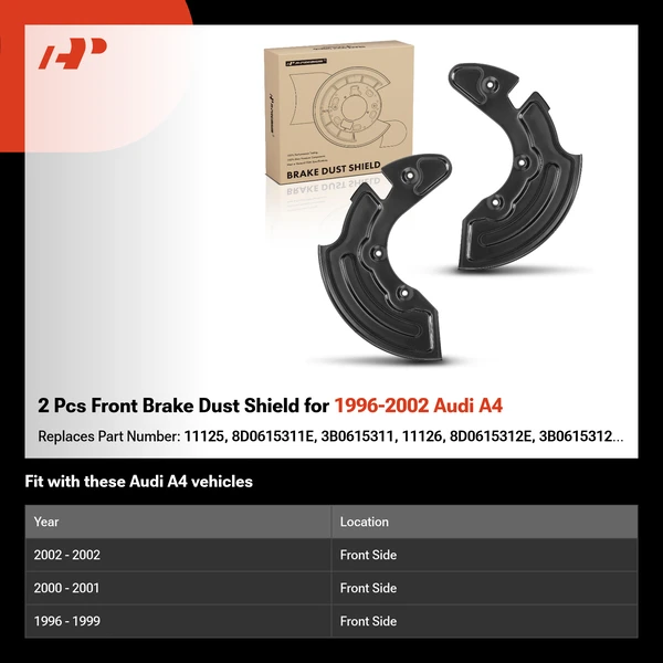 2 Pcs Front Brake Dust Shield for 1996-2002 Audi A4