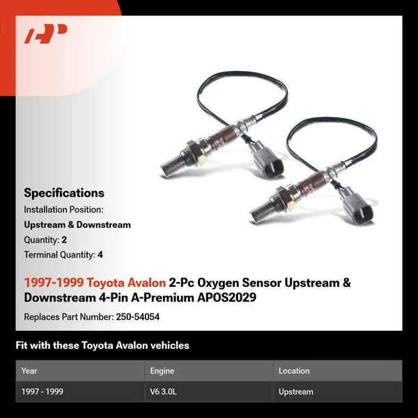 1997-1999 Toyota Avalon 2-Pc Oxygen Sensor Upstream & Downstream 4-Pin A-Premium APOS2029