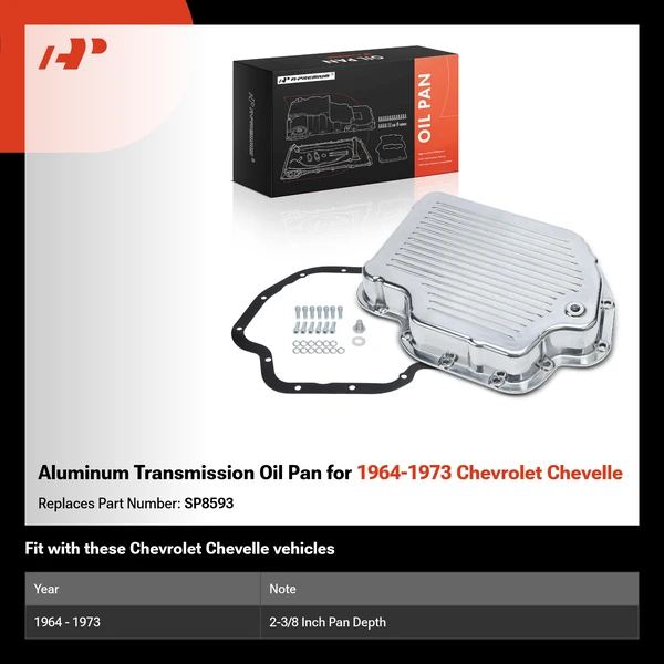 Aluminum Transmission Oil Pan for 1964-1973 Chevrolet Chevelle