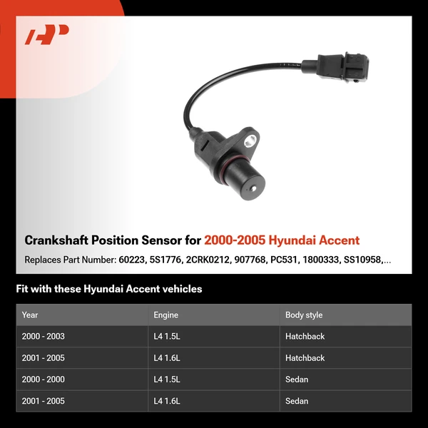 Crankshaft Position Sensor for 2000-2005 Hyundai Accent