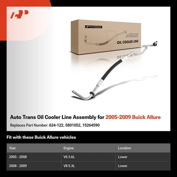 Auto Trans Oil Cooler Line Assembly for 2005-2009 Buick Allure
