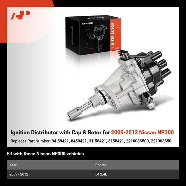 Ignition Distributor with Cap & Rotor for 2009-2012 Nissan NP300