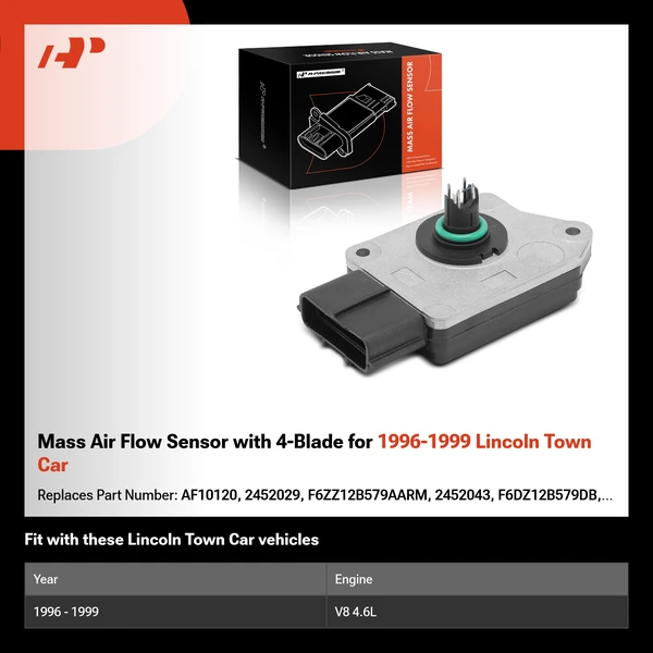 Mass Air Flow Sensor with 4-Blade for 1996-1999 Lincoln Town Car