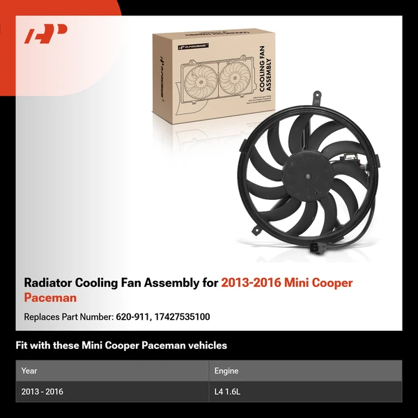 Radiator Cooling Fan Assembly for 2013-2016 Mini Cooper Paceman